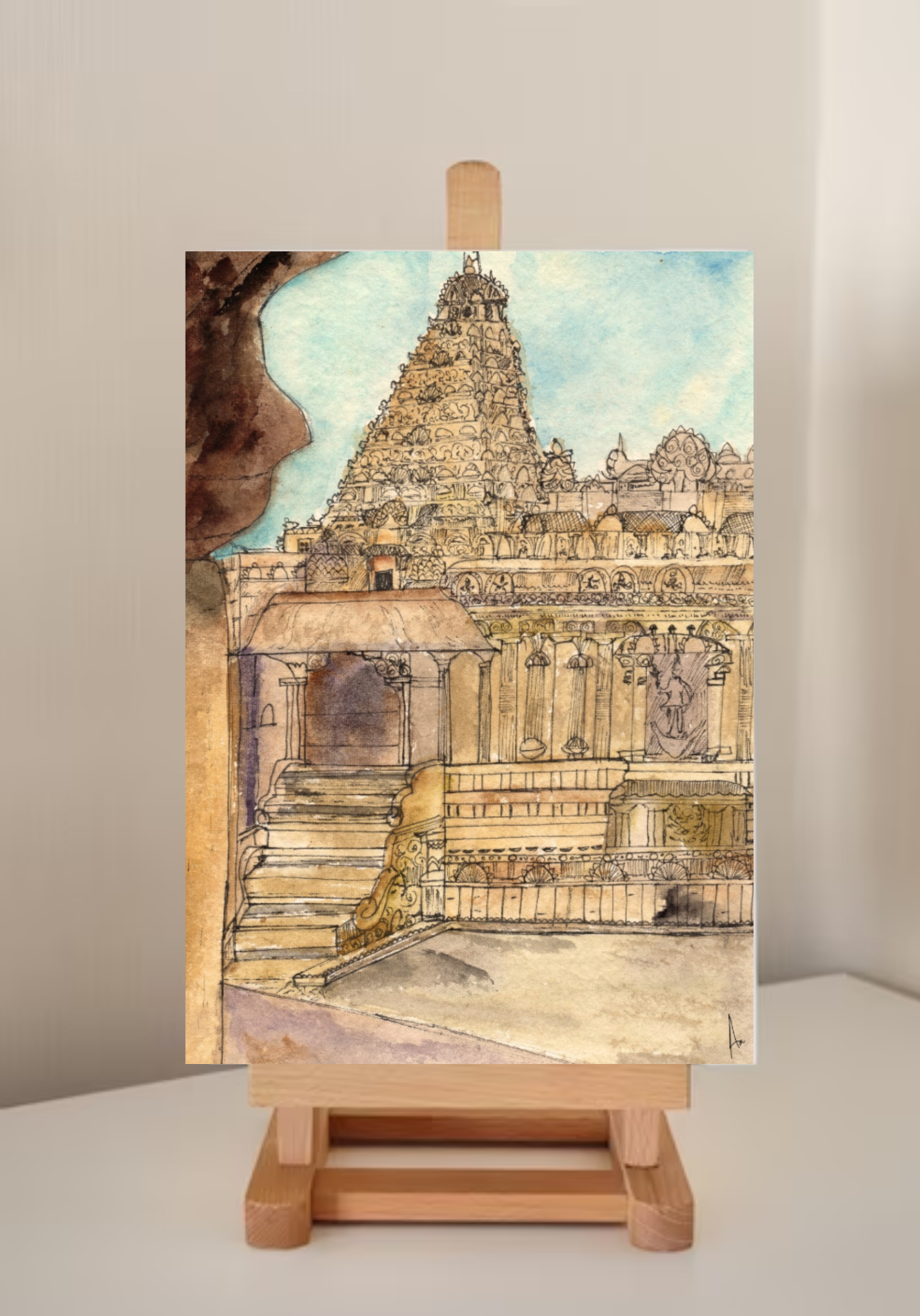 The Grand Beauty, Brihadeeshwara Temple — A5 Art Prints by Aishwarya Ashok