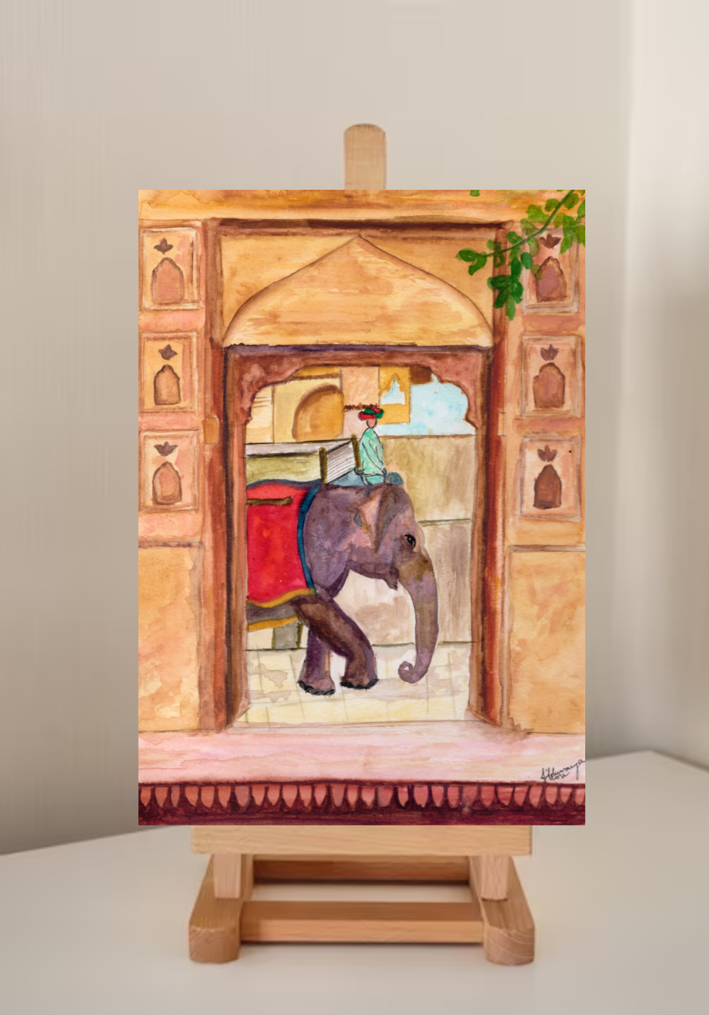 Majestic Elephant, Amer Fort, Jaipur — A5 Art Prints by Aishwarya Ashok