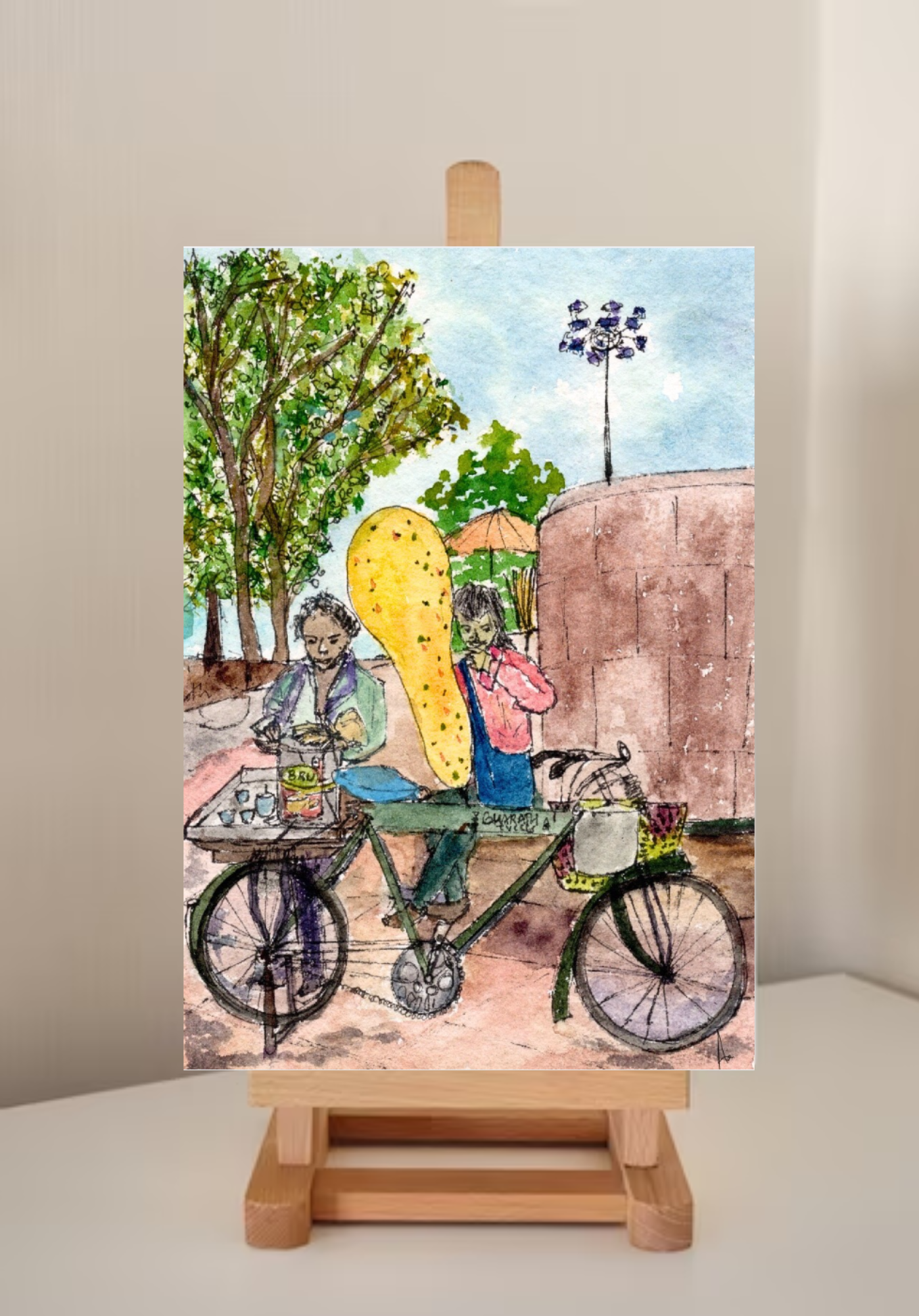 People of Marina Beach, Madras — A5 Art Prints by Aishwarya Ashok