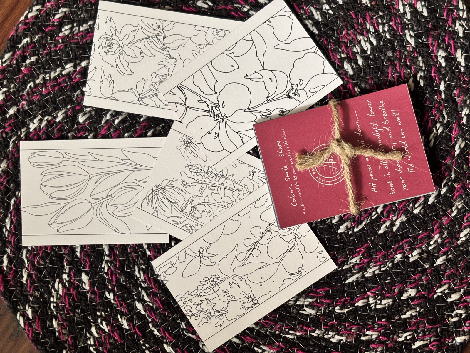Colouring Cards - Set 2 - Florals — Colouring Cards by Aishwarya Ashok